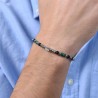 Bracciale Uomo Luca Barra BA1689 In Acciaio Con Pietre Verdi E Nere