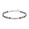 Bracciale Uomo Luca Barra BA1691 In Acciaio Con Pietre Nere E Occhio DI Tigre