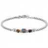 Bracciale Uomo Luca Barra BA1705 In Acciaio Con Pietre Occhio Di Tigre