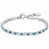 Bracciale Donna Luca Barra BK2636 Tipo Tennis Con Cristalli Trasparenti E Celesti