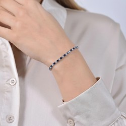 Bracciale Donna Luca Barra BK2637 Tipo Tennis Con Cristalli Trasparenti E Blu