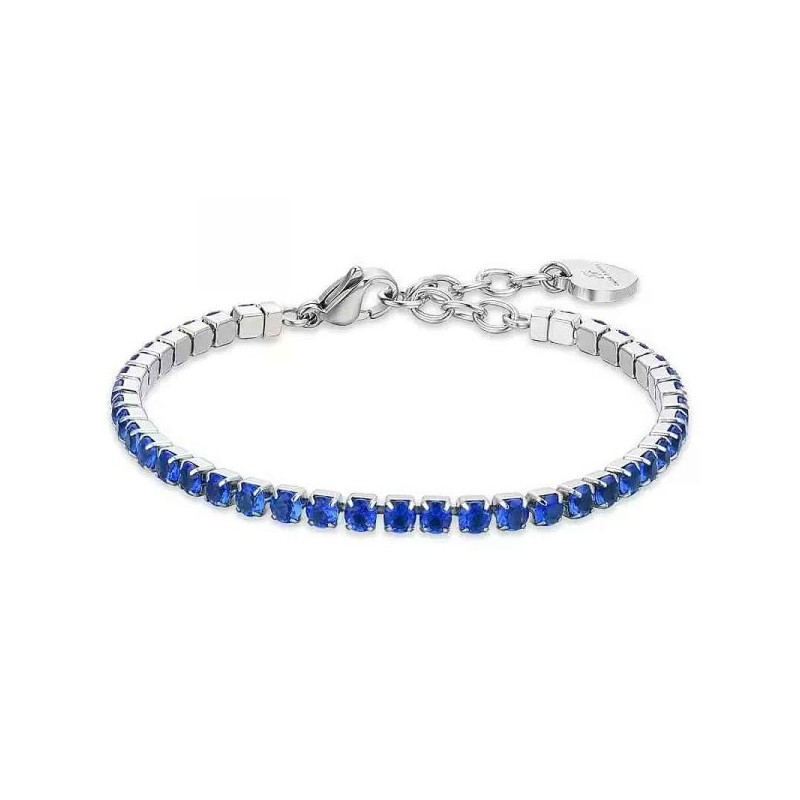 Bracciale Donna Luca Barra BK2627 Tipo Tennis Con Zirconi Blu 3 mm