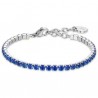 Bracciale Donna Luca Barra BK2627 Tipo Tennis Con Zirconi Blu 3 mm