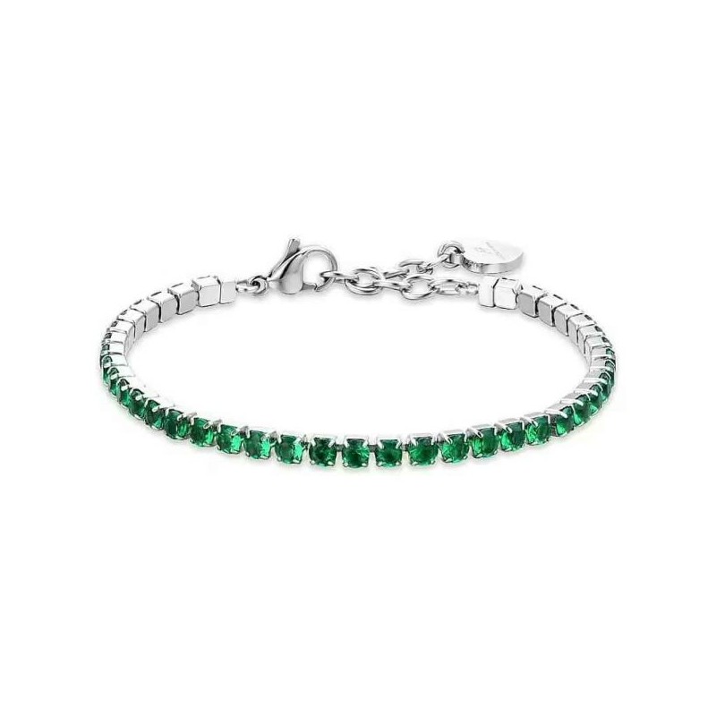 Bracciale Tennis Donna Luca Barra BK2628 Con Zirconi Verdi 3 mm