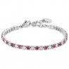 Bracciale Donna Luca Barra BK2635 Tipo Tennis Con Zirconi Fucsia E Trasparenti
