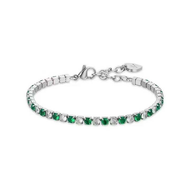 Bracciale Tennis Donna Luca Barra BK2633 Con Zirconi Verdi E Trasparenti