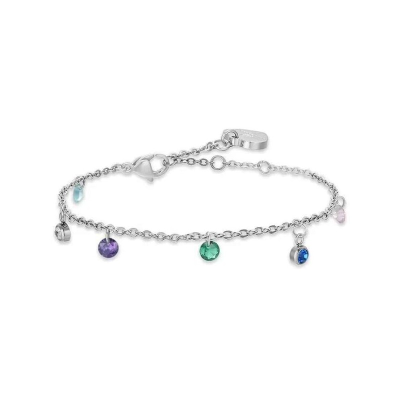 Bracciale Donna Luca Barra BK2607 In Acciaio Con Cristalli Multicolore