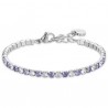 Bracciale Donna Luca Barra BK2638 Tipo Tennis Con Cristalli Viola E Trasparenti