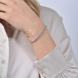 Bracciale Donna Luca Barra BK2638 Tipo Tennis Con Cristalli Viola E Trasparenti