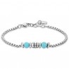 Bracciale Bambino Luca Barra JB218 In Acciaio Con Pietre Turchesi