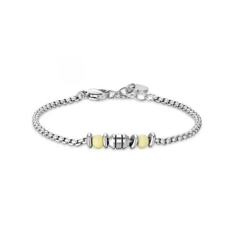 Bracciale Bimbo Luca Barra JB216 In Acciaio Con Pietre Gialle