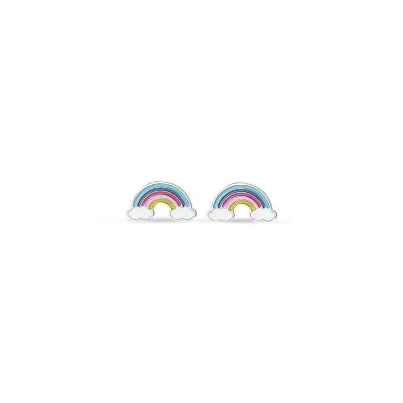 Orecchini Bambina Luca Barra JO121 In Acciaio Con Arcobaleno