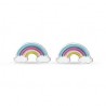 Orecchini Bambina Luca Barra JO121 In Acciaio Con Arcobaleno