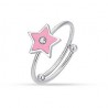 Anello Bambina Luca Barra JA114 In Acciaio Con Stella E Smalto Rosa