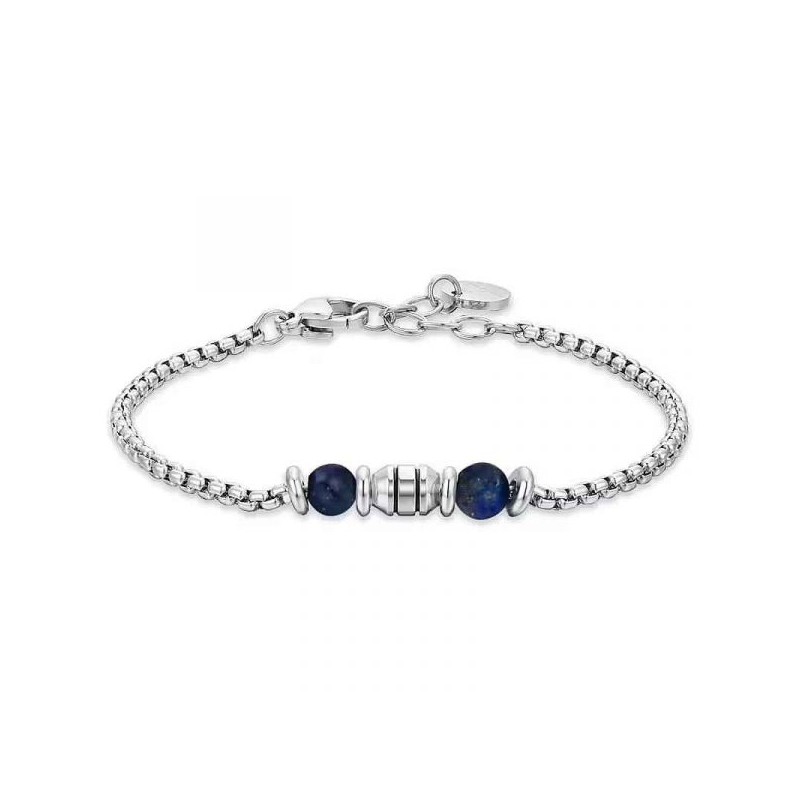 Bracciale Bambino Luca Barra JB220 In Acciaio Con Pietre Blu