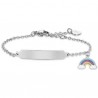 Bracciale Bambina Luca Barra JB203 In Acciaio Con Piastra E Arcobaleno
