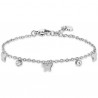 Bracciale Bambina Luca Barra JB208 In Acciaio Con Farfalle E Cristalli