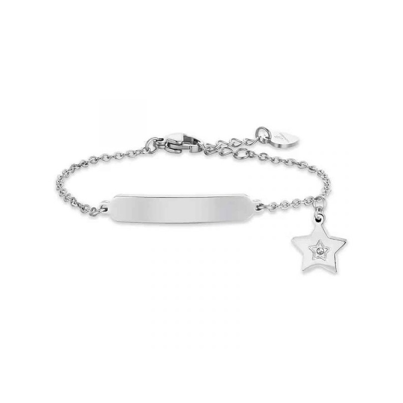 Bracciale Bimba Luca Barra JB201 In Acciaio Con Piastra E Stella