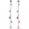 Orecchini Donna Luca Barra OK1345 Pendenti In Acciaio Con Cristalli Rosa