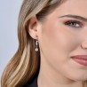 Orecchini Donna Luca Barra OK1348 Pendenti Con Cristallo A Goccia E Agata Bianca