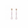 Orecchini Donna Luca Barra OK1349 Con Cristallo Rosa A Goccia E Agata Rosa