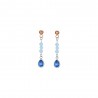 Orecchini Donna Luca Barra OK1347 Con Cristallo Azzurro A Goccia E Agata Azzurra