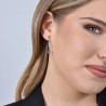 Orecchini Donna Luca Barra OK1347 Con Cristallo Azzurro A Goccia E Agata Azzurra
