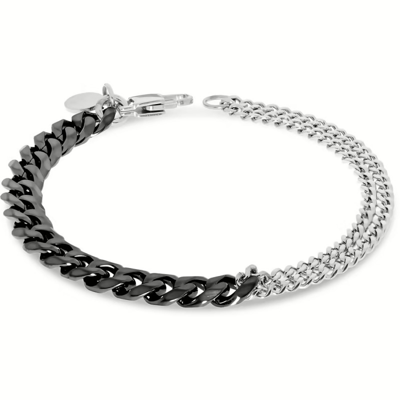 Bracciale Uomo Liu-Jo MLJ485 In Acciaio Bicolore A Catena Maglia Grumettone