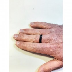 Anello Uomo Liu-Jo MLJ499M24 In Acciaio IP Nero A Fascia Con Cristallo Nero