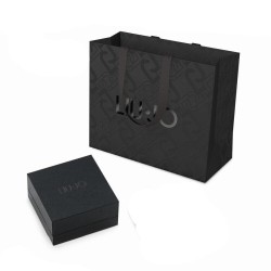 Anello Uomo Liu-Jo MLJ503M30 Misura 30 In Acciaio Con Pietra Nera