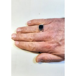 Anello Uomo Liu-Jo MLJ503M28 Misura 28 In Acciaio Con Pietra Nera