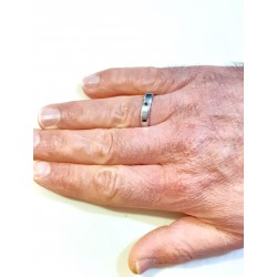 Anello Uomo Liu-Jo MLJ498M28 In Acciaio A Fascia Con Cristallo Nero