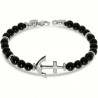 Bracciale Uomo Liu-Jo MLJ439 In Acciaio Con Pietre Nere E Ancora