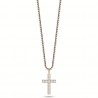 Collana Uomo Liu-Jo MLJ515 In Acciaio Dorato Con Croce E Crisralli