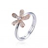 Anello Donna Trova Gioielli 2321-BR In Argento Con Fiore Rosé E Zirconi