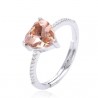 Anello Donna Trova Gioielli 7628-CR In Argento Con Pietra Rosa Salmone A Cuore