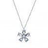 Collana Donna Trova Gioielli Con Pendente Fiore E Zirconi Celesti 6481-LS