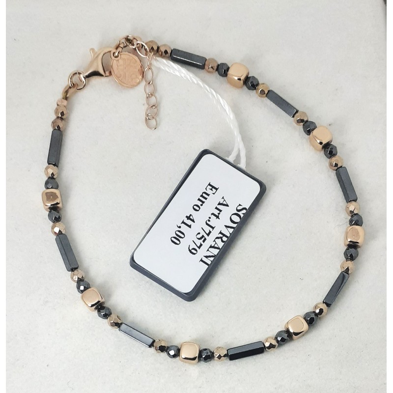 Bracciale Uomo Sovrani J7579 Con Elementi Rosé E Antracite