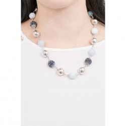 Collana Donna Sovrani J6140 In Metallo Con Pietre Celesti E Cristalli Blu