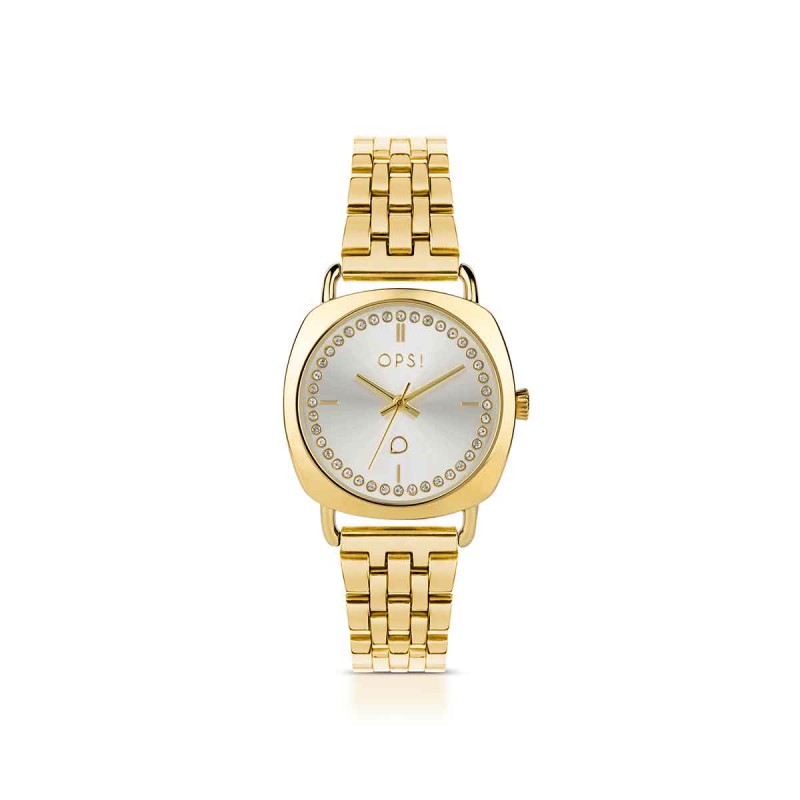 Orologio Donna OPSOBJECTS RING DIAMOND OPSPW-1011 Con Cassa E Cinturino Dorati