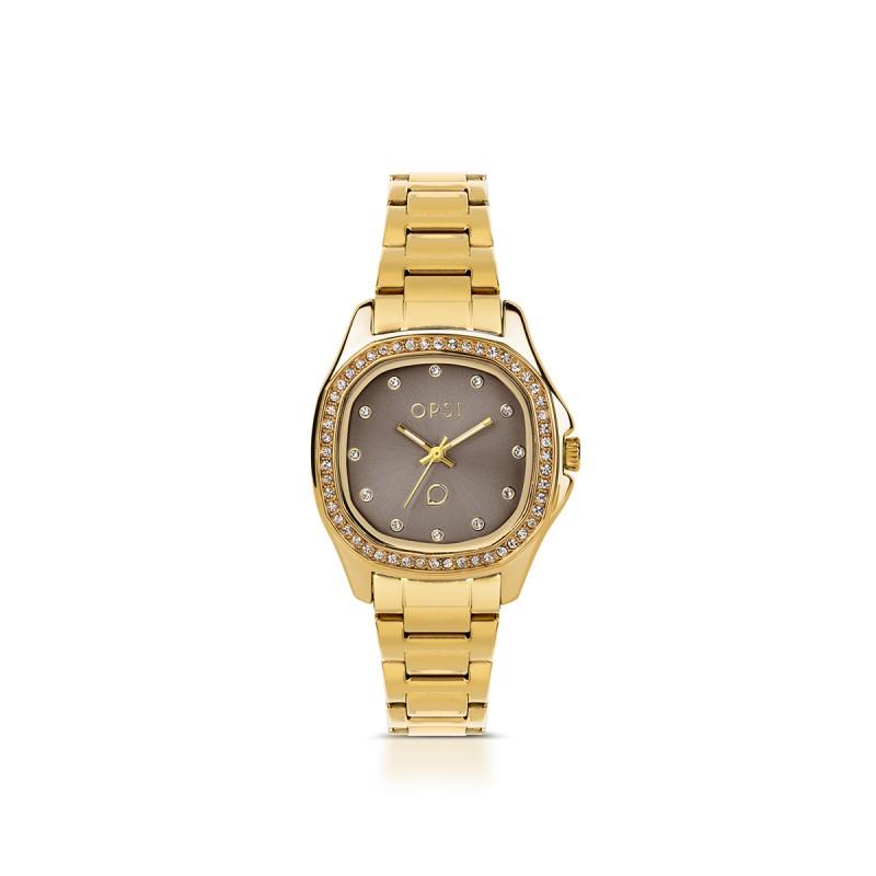 Orologio Donna OPSOBJECTS COLORED SQUARE OPSPW-993 Con Cassa E Cinturino Dorati