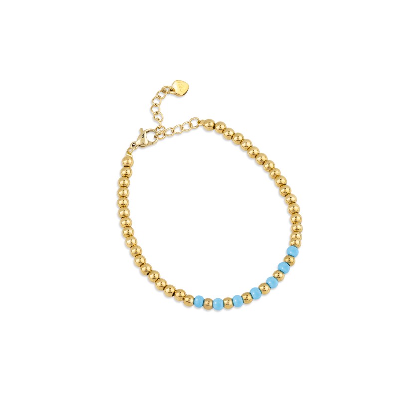 Bracciale Donna OPSOBJECTS SANDY OPSBR-870 In Acciaio Dorato Con Smalto Turchese