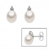 Orecchini Donna MIKIKO MO1391O4FABI075 In Oro Bianco Con Perla E Diamanti