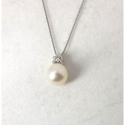 Collana Donna MIKIKO MD1017O4FABI055L In Oro Bianco Con Perla E Diamantino