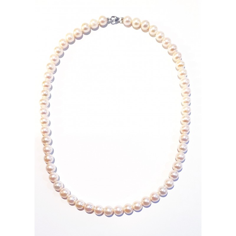 Collana Donna MIKIKO MFC450O4FCBI080 In Perle 8-8,5 Con Chiusura Oro Bianco