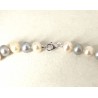 Collana Donna MIKIKO MC1444O4FCBG055 In Perle Bianche E Grigie Con Chiusura Oro Bianco