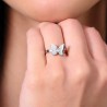 Anello Donna Luca Barra ANK518 In Acciaio Co Farfalla E Zircone