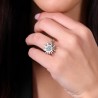 Anello Donna Luca Barra ANK522 In Acciaio Con Sole Girevole E Strass