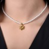 Collana Donna Luca Barra CK2012 Con Perle Bianche E Pendente A Forma Di Rosa
