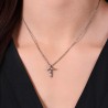 Collana Donna Luca Barra CK2021 In Acciaio Con Croce E Cristalli Multicolore